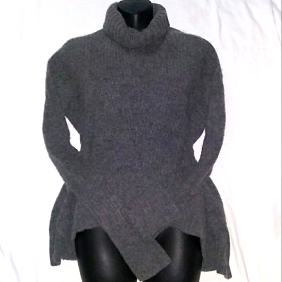 MOTH Anthro WoolBlend Oversize HighLow Turtleneck - Picture 2 of 8